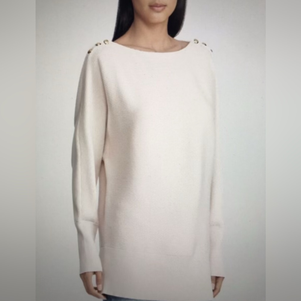 3/$20 Lauren Ralph Lauren Button Shoulder Ribbed Sweater (PTP-24)